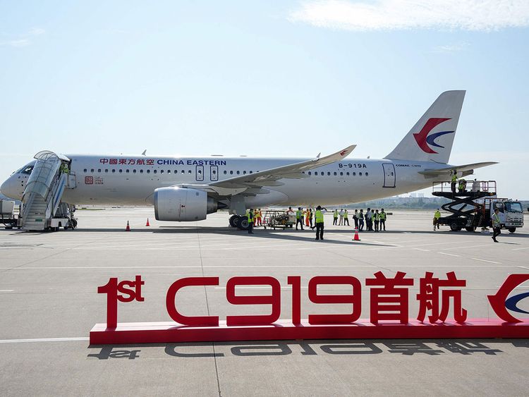 China jet to rival Airbus, Boeing makes first commercial flight